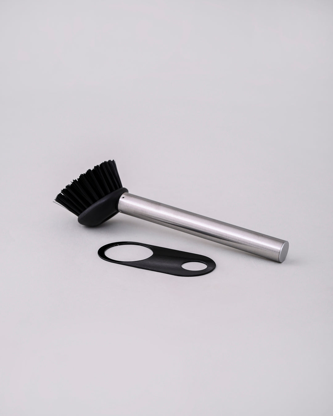Modern Clean Soap Dispenser with Brush Holder - Black