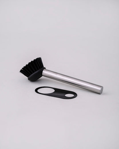 Modern Clean Soap Dispenser with Brush Holder - Black
