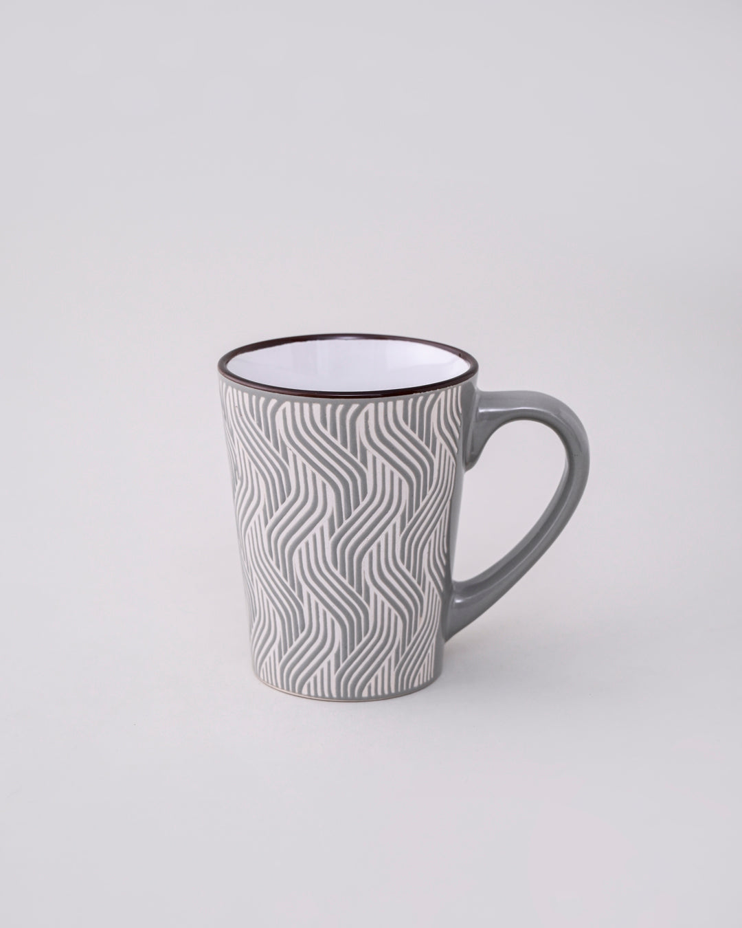 Serene Wave Ceramic Coffee Mug - Set Of 4