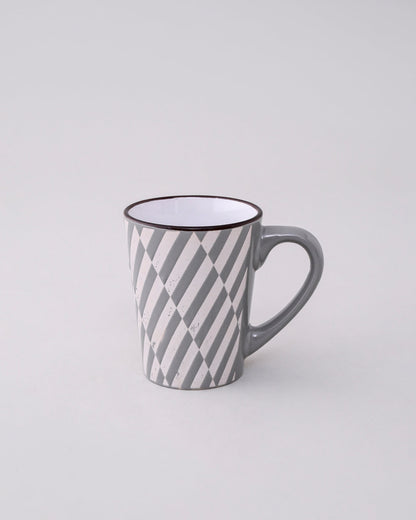 Strio Diagonal Ceramic Coffee Mug - Set Of 4