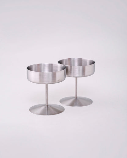 Stemline Pedestal Dessert Bowl - Silver