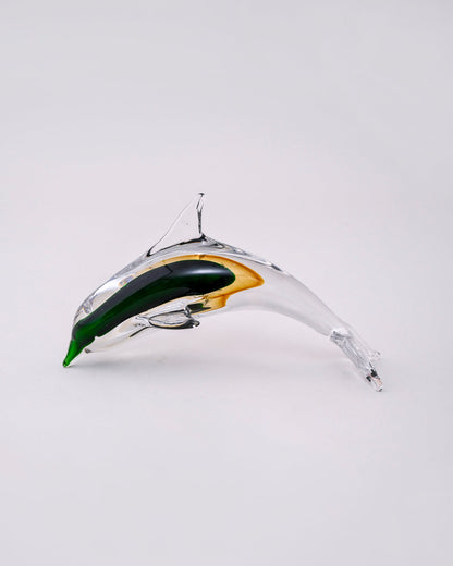 Emerald Wave Decorative Dolphin Figurine