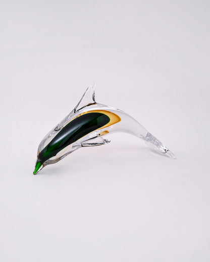Emerald Wave Decorative Dolphin Figurine