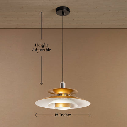 Arctic Wave UFO Pendant For Living Room & Item for Home Decoration - Gold