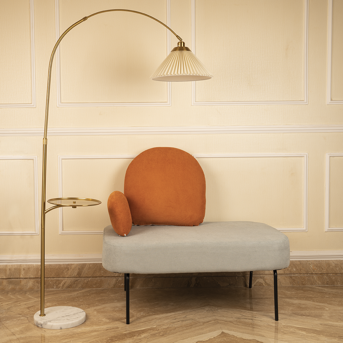 The Bay Area Arc Shaped Floor Lamp and Accent Table ( With Wireless Charging Table)