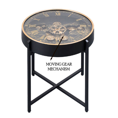 Dial Craft Luxe Tea Table Clock With Moving Gear Mechanism (Steel Body)