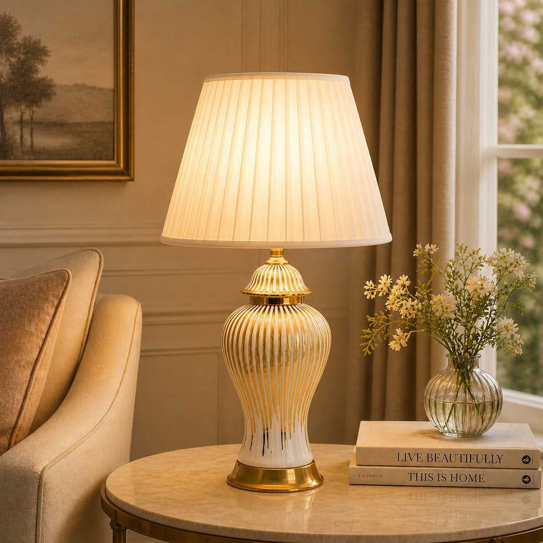 Elegant Stripe Table Lamp