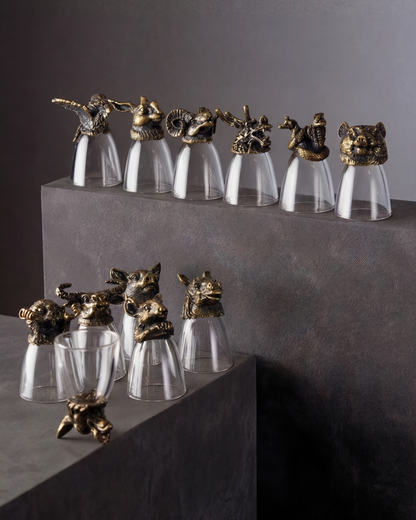 Animal Head Shooters Bronze - Set of 12