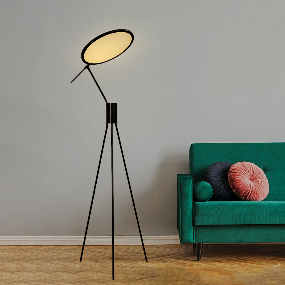 Modern Geometric Orb Designer Standing Lamp