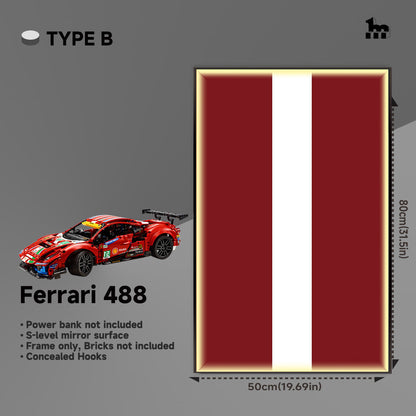 LEGO® TECHNIC™ Ferrari 488 42125 Car Display Wall Frame And LEGO Set