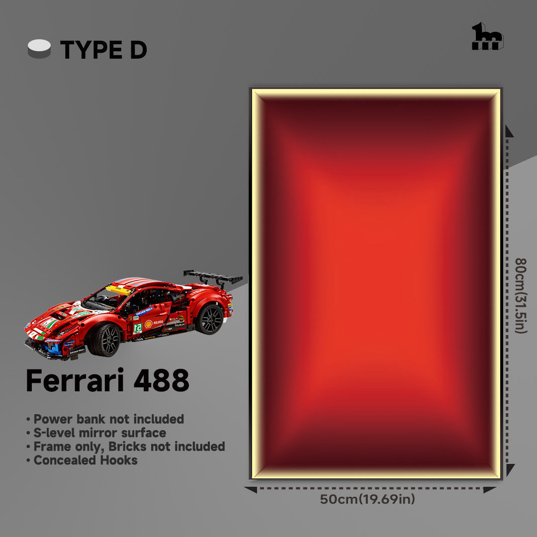 LEGO® TECHNIC™ Ferrari 488 42125 Car Display Wall Frame And LEGO Set