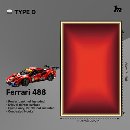 LEGO® TECHNIC™ Ferrari 488 42125 Car Display Wall Frame And LEGO Set