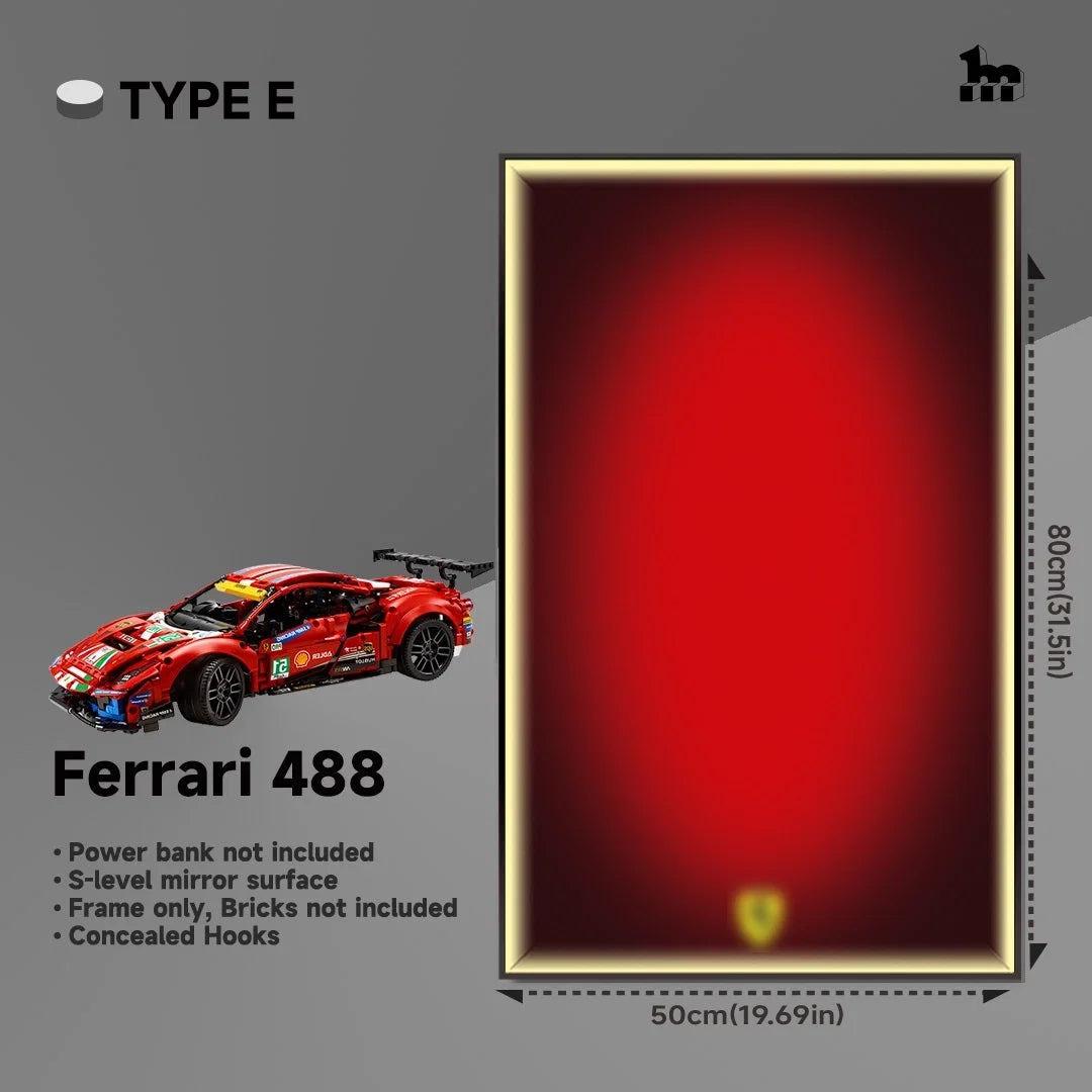 LEGO® TECHNIC™ Ferrari 488 42125 Car Display Wall Frame And LEGO Set