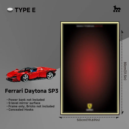 LEGO® Technic™ Supercar Wall Display Frame And LEGO Set