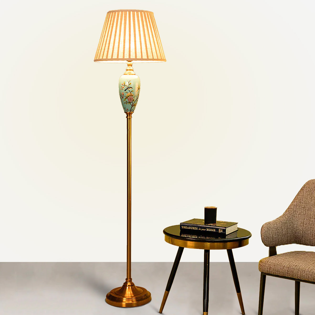 Alabama Floral Base Tall Floor Lamp
