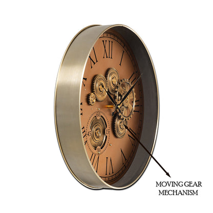 Flux Dial Luxury Designer Wall Clock Online With Moving Gear Mechanism Buy Wall Clock Online (Steel Body)