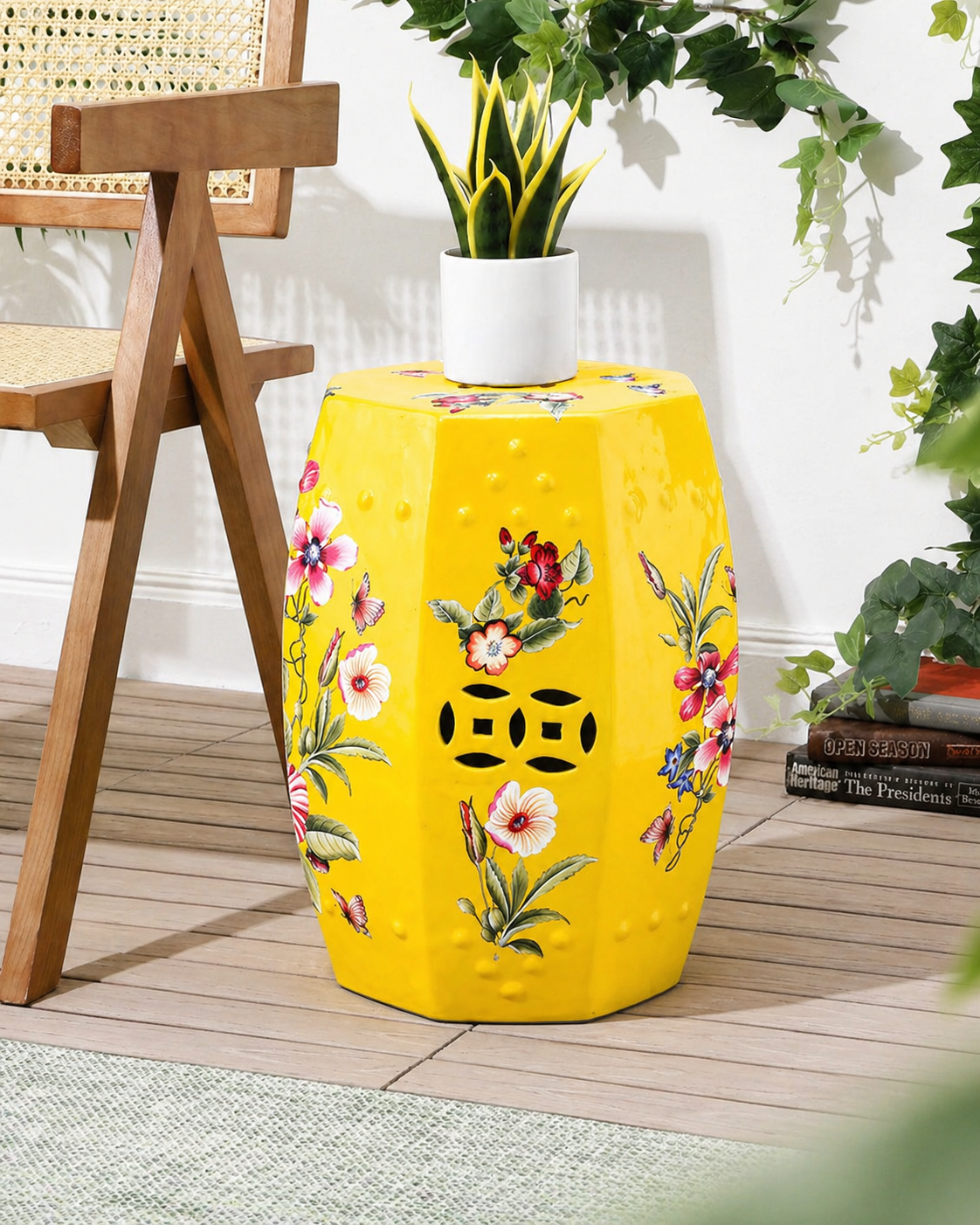 Butterflies Bloom Garden Stool