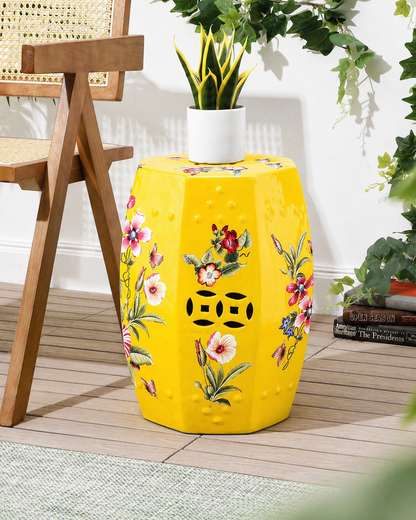 Butterflies Bloom Garden Stool