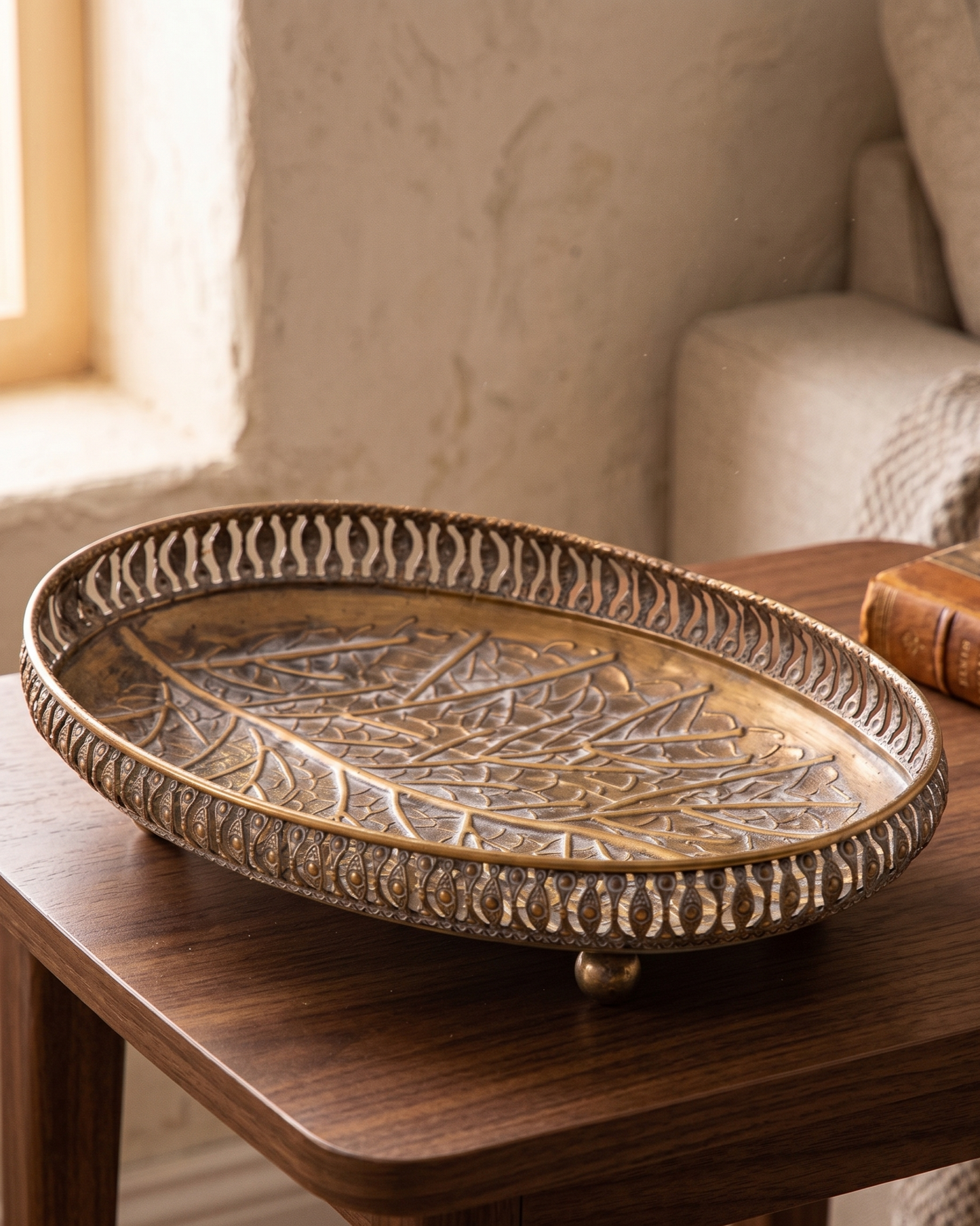 Vintage Birch Leaf Serving Tray - Small