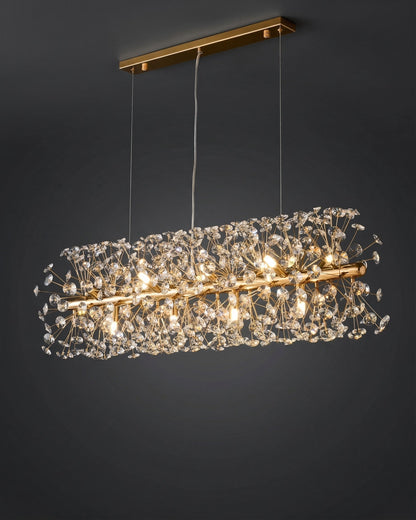 Modern Linear Crystal Starburst Chandelier