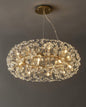 Modern Circular Crystal & Gold Starburst Chandelier