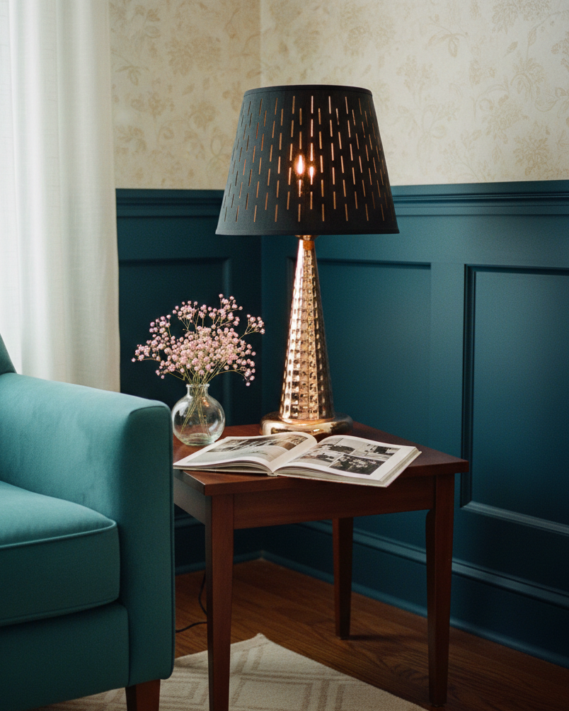 Gilded Ember Table Lamp