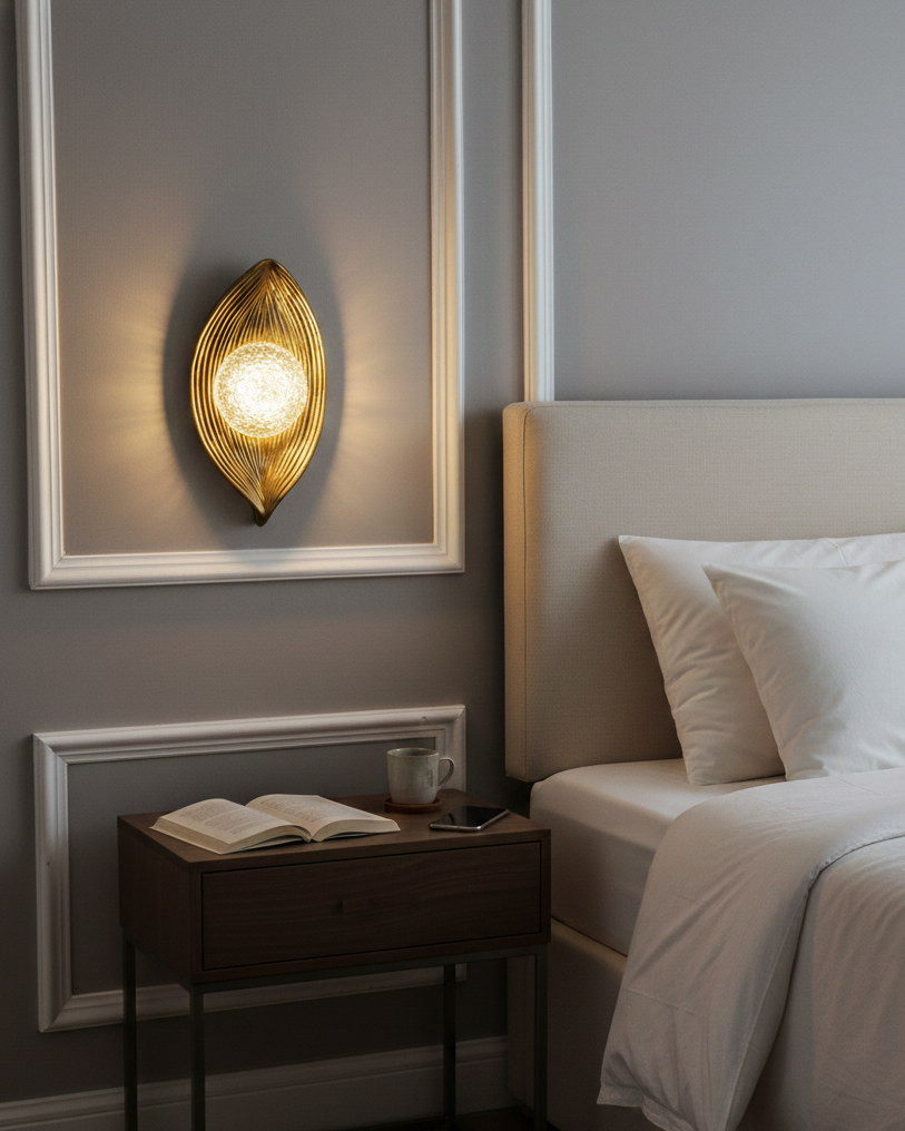 Golden Leaf Aura Wall Light