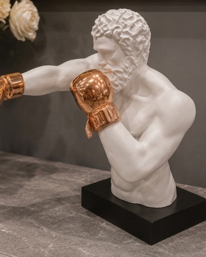 Golden Glove Decorative Boxer Sculpture