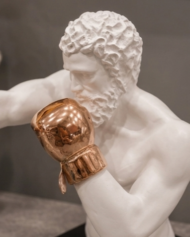 Golden Glove Decorative Boxer Sculpture
