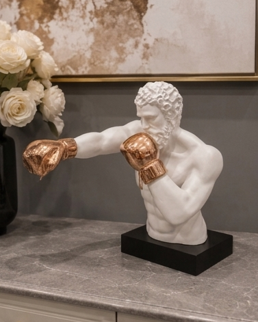 Golden Glove Decorative Boxer Sculpture