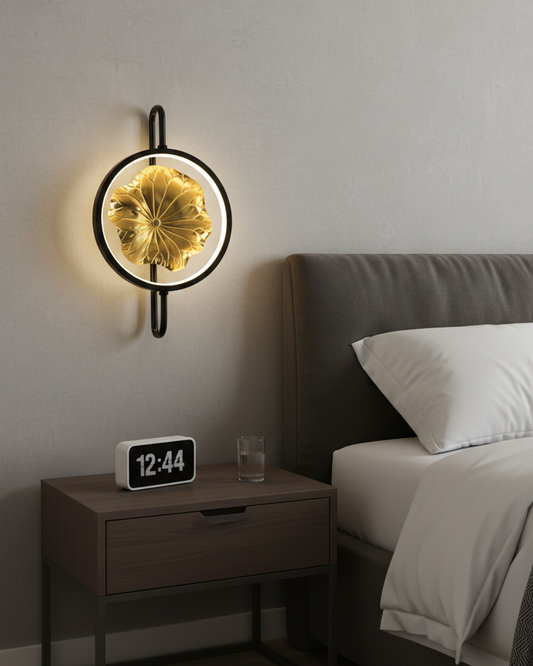 Golden Bloom Halo Wall Light