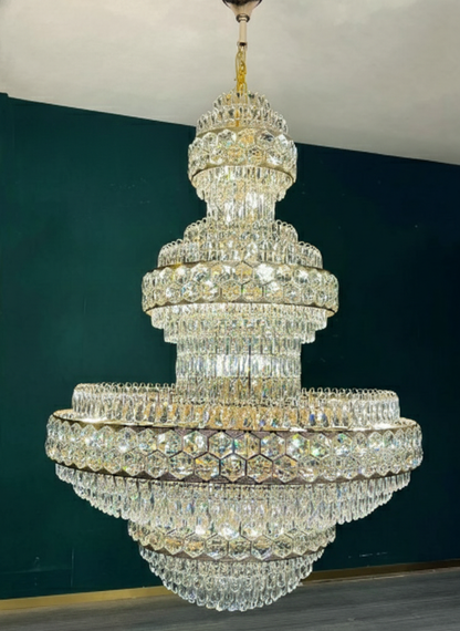 Regalia Crystal Tier Double Height Chandelier