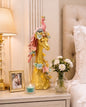 Peacock Majesty Giraffe Decorative Figurine - Pink