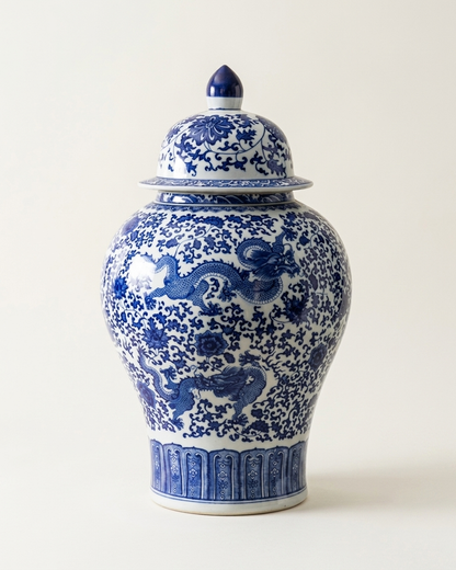 Imperial Dragon Motif Temple Jar