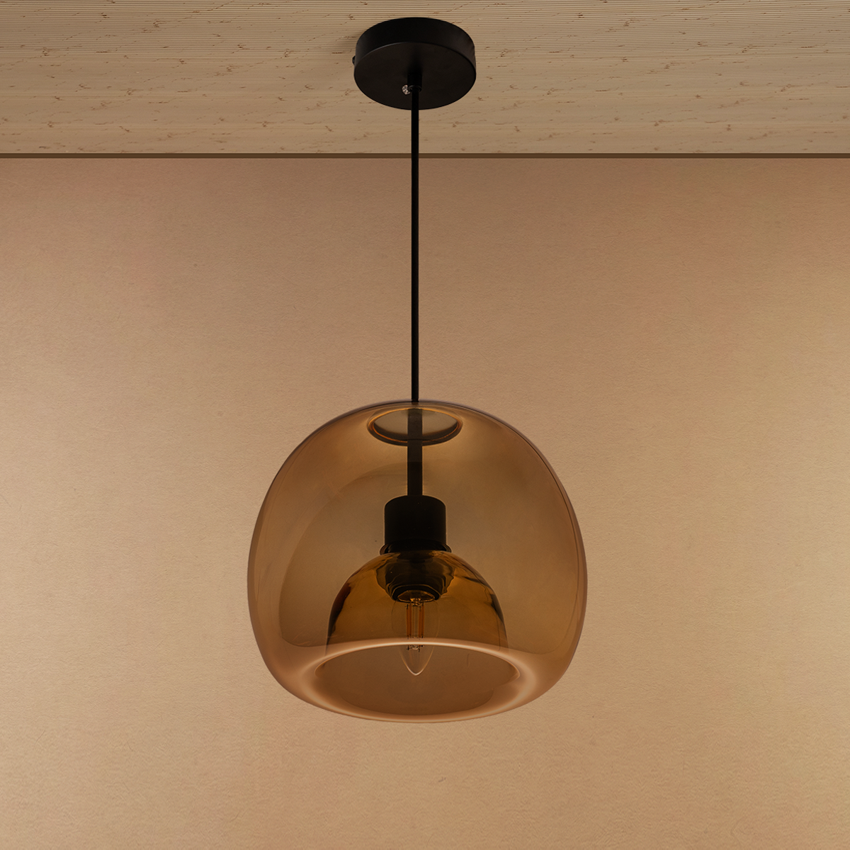 Cosmo Shade Pendant Light For Living Room & Home Decoration item - Amber