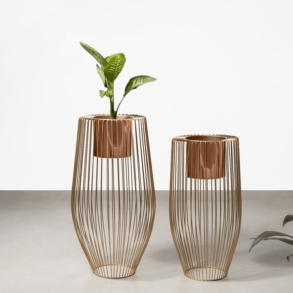 Euphoric Earth Planters Set of 2 - Rose Gold