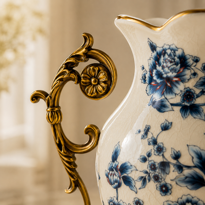 Regalyn Accent Decorative Vase & Showpiece for Home & Item for Home Decoration  - Blue Flower