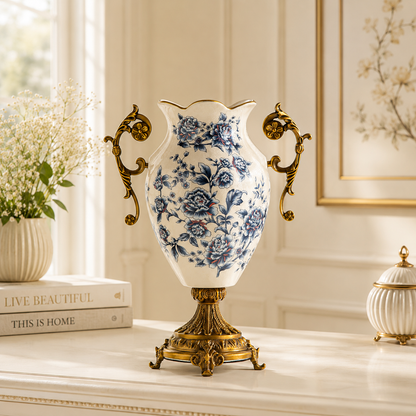 Regalyn Accent Decorative Vase & Showpiece for Home & Item for Home Decoration  - Blue Flower
