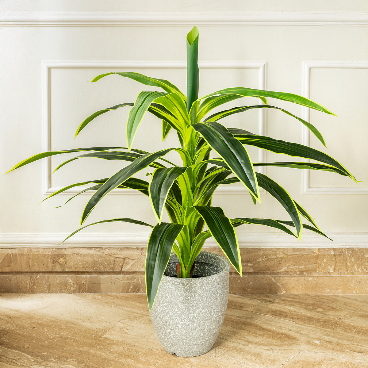 Botanic Beauty Dracaena Lemon Lime Artificial Plant (3.5 Feet) (Natural Feel)