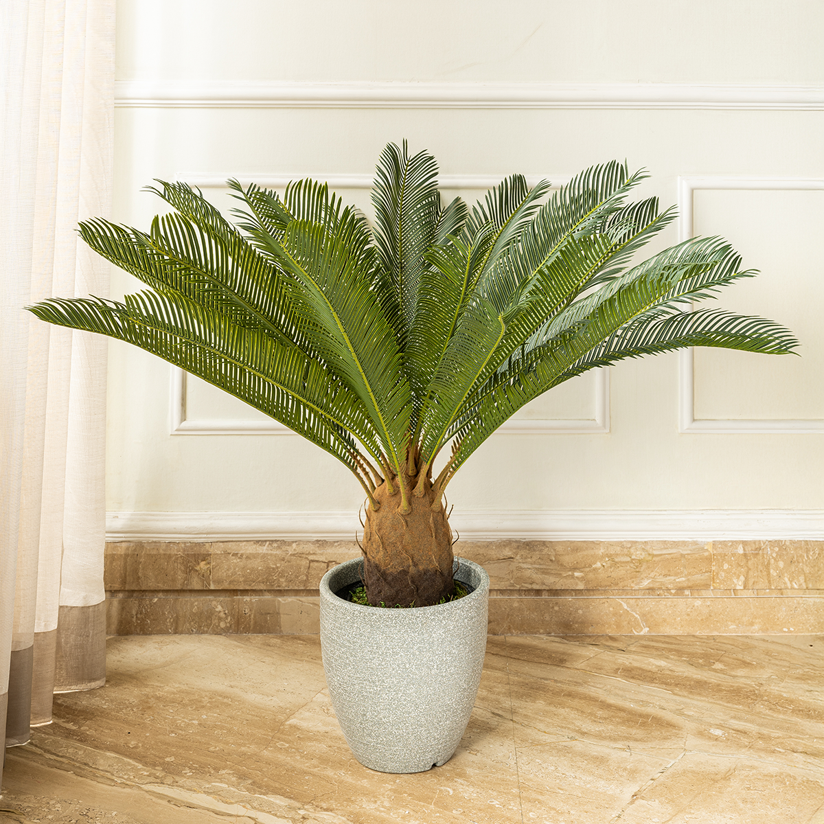 Green Haven Sago Palm Artificial Plant ( 3 Feet ) (Natural Feel)