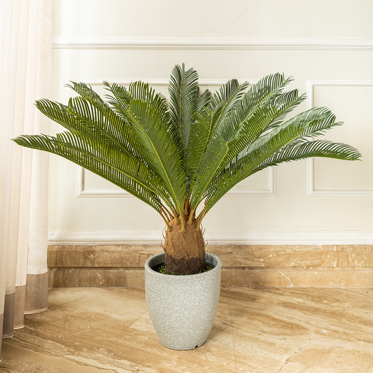 Green Haven Sago Palm Artificial Plant ( 3 Feet ) (Natural Feel)
