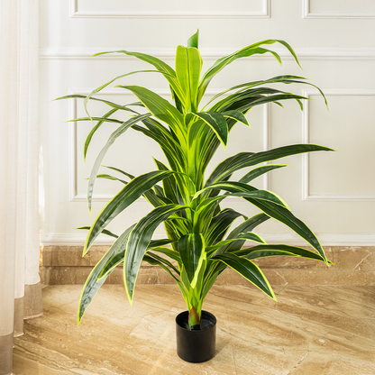 Botanic Beauty Dracaena Lemon Lime Artificial Plant (4.5 Feet) (Natural Feel)
