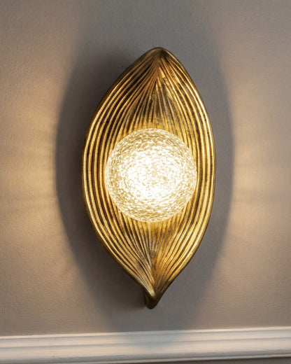Golden Leaf Aura Wall Light