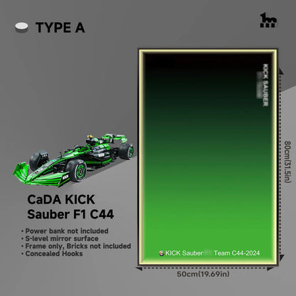 CaDA KICK Sauber F1 C44 Car Display Wall Frame And LEGO Set