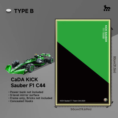 CaDA KICK Sauber F1 C44 Car Display Wall Frame And LEGO Set