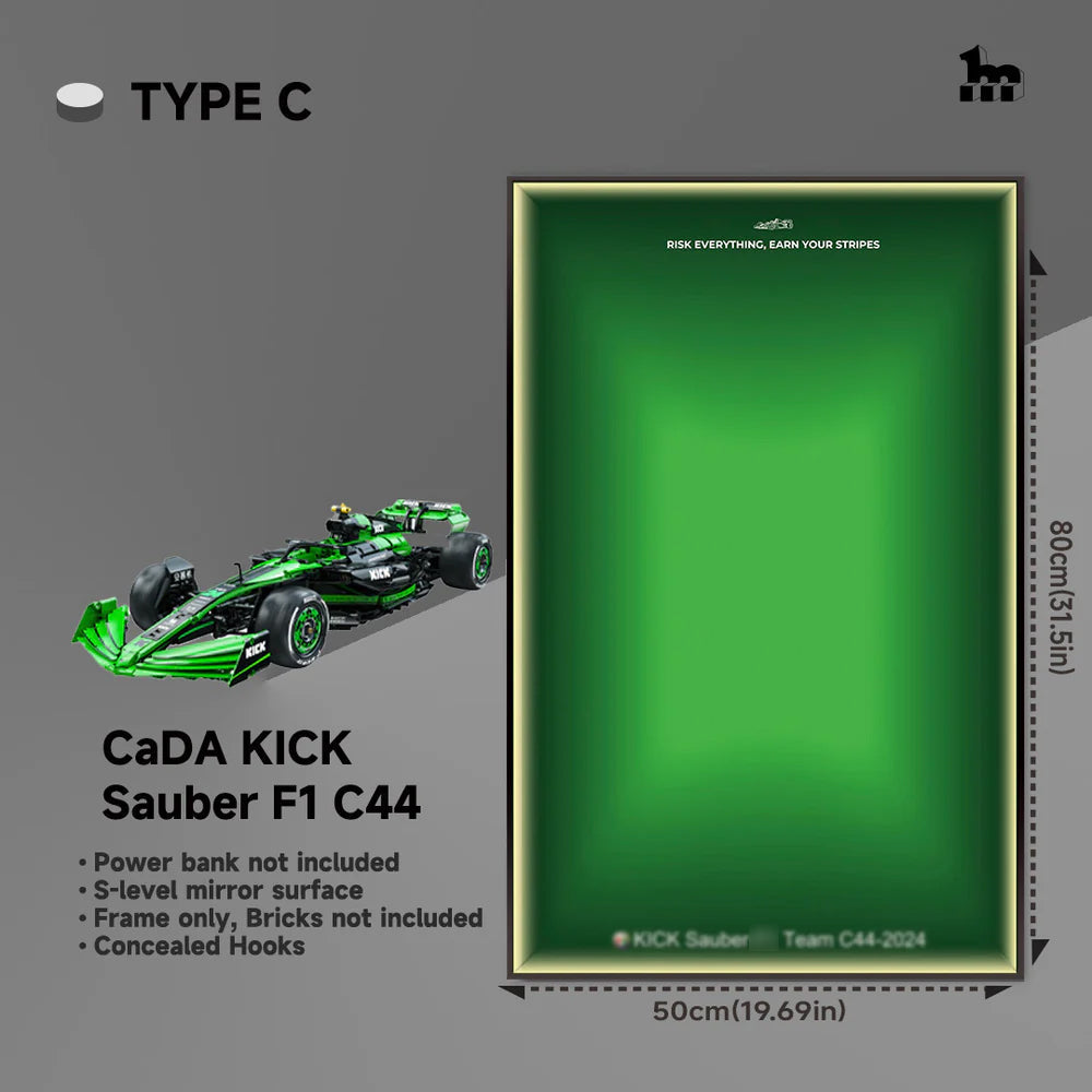 CaDA KICK Sauber F1 C44 Car Display Wall Frame And LEGO Set