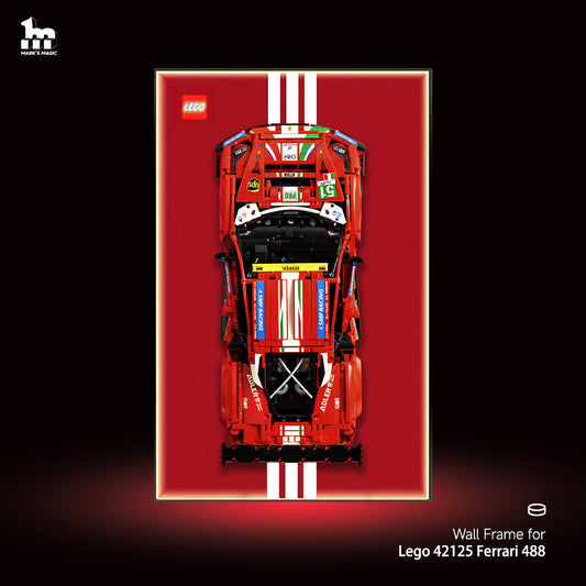 LEGO® TECHNIC™ Ferrari 488 42125 Car Display Wall Frame And LEGO Set
