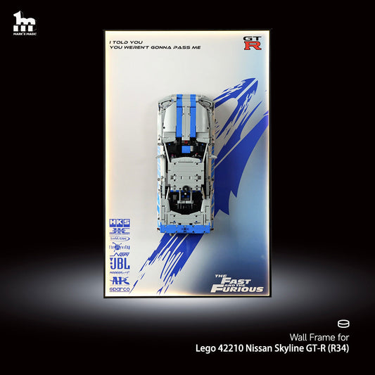 LEGO® Technic 42210 2 Fast 2 Furious Nissan Skyline GT-R (R34) Car Display Frame And LEGO Set