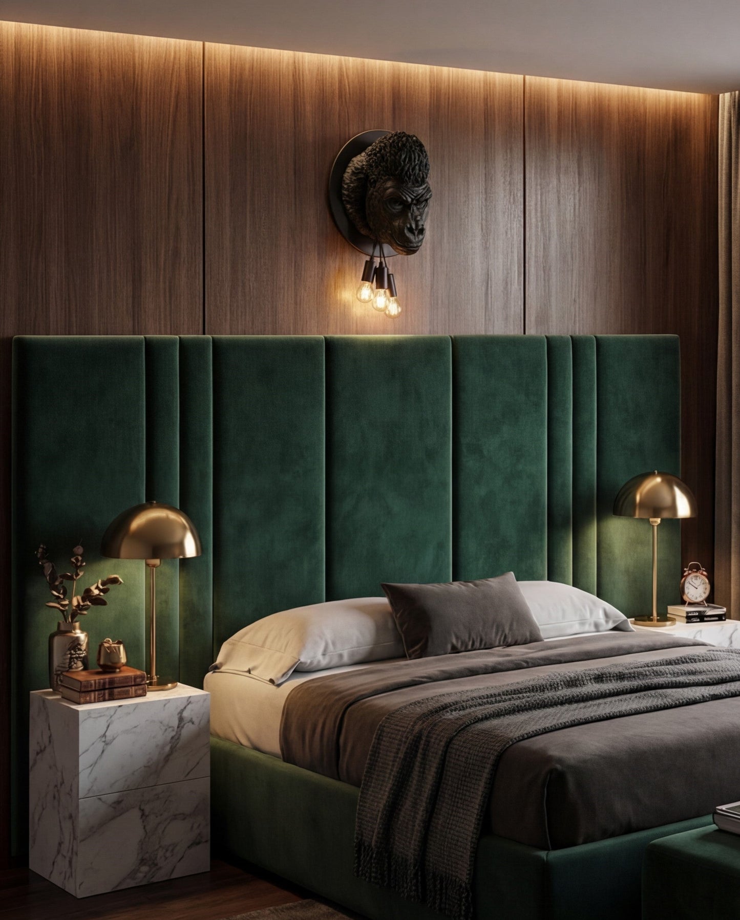 Gorilla Head Wall Light