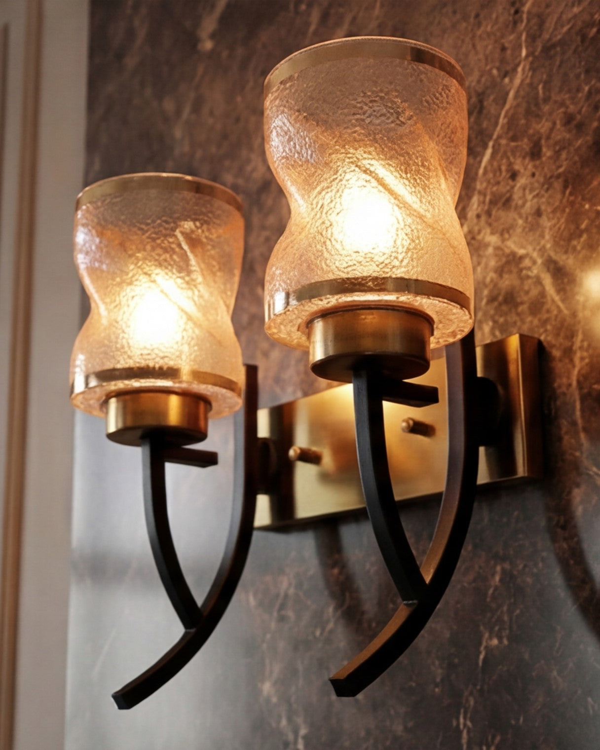 Double Glass Wall Light